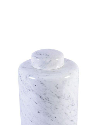 Round Jar Porcelain Marbleized In Two Sizes