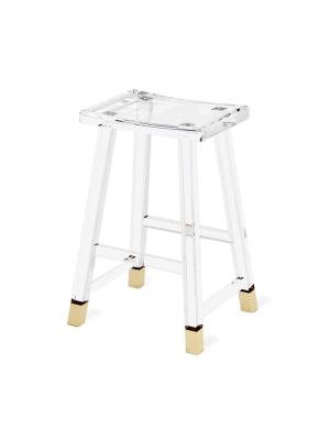 Interlude Home Reva Counter Stool In Brass