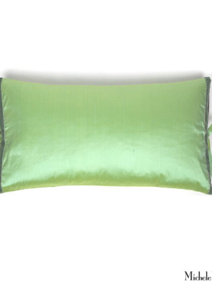 Silk Dupioni Pillow Sea Mint 12x22