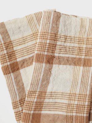 Linen Napkin, Caramel Plaid