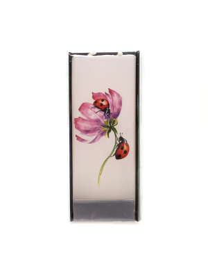 Home Decor 5.75" Ladybug On Flower Candle Unscented Handmade Flat Painted - Flame Candles