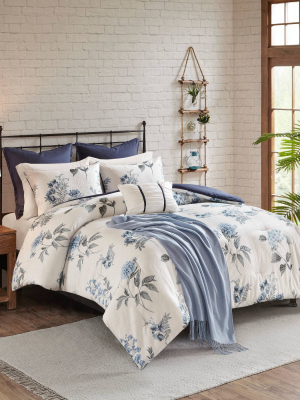 Benita 7pc Printed Seersucker Comforter Set Blue