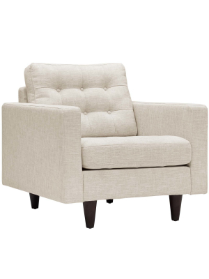 Empress Upholstered Armchair Beige - Modway