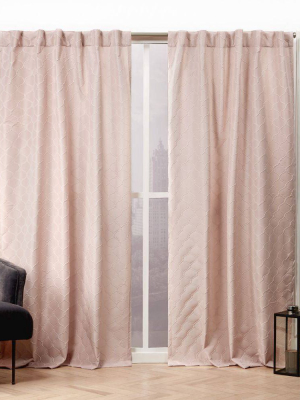 Trellis Matelassé Hidden Tab Top Curtain Panel Pair - Nicole Miller