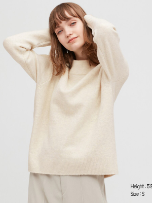 Women Souffle Yarn High-neck Sweater