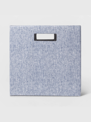 13" Fabric Cube Storage Bin Blue - Threshold™