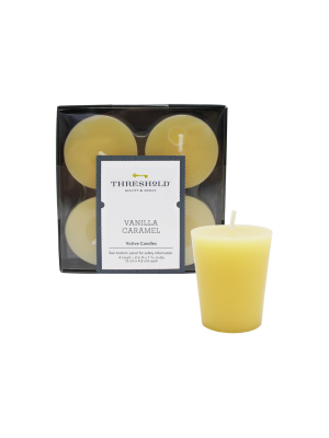 2" 4pk Votive Candle Set Vanilla Caramel - Threshold™