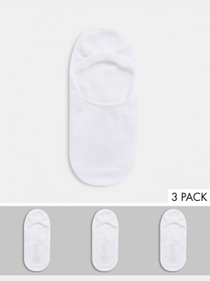 Nicce Invisible Socks In White 3 Pack