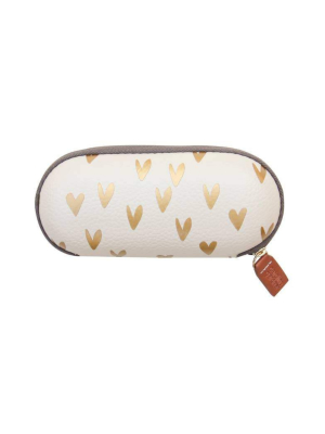 Gold Heart Glasses Case