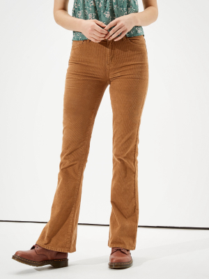 Ae Super High-waisted Corduroy Flare Pant