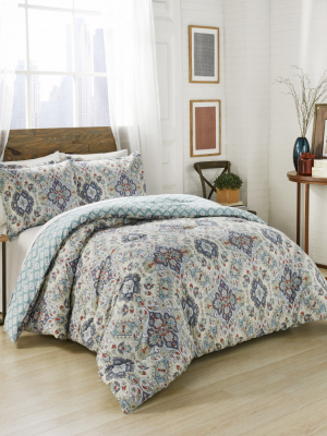 3pc Ahana Reversible Comforter Set - Marble Hill