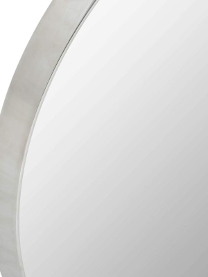 Bellvue Small Round Mirror, Shiny Steel