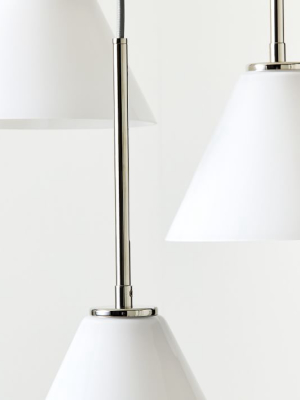 Sculptural Glass 3-light Cone Chandelier - Milk