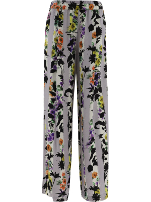 Off-white Floral Striped Palazzo Pants