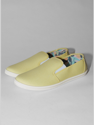 Yellow Canvas Slip On Trainers