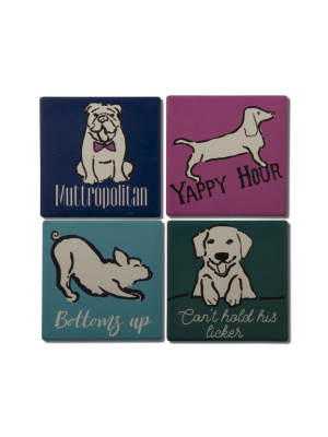 Tag Muttropolitan Coaster Assortment Of 4 For Dog Lovers Party Table Home Décor