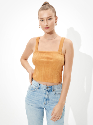 Ae Cropped Square Neck Tank Top