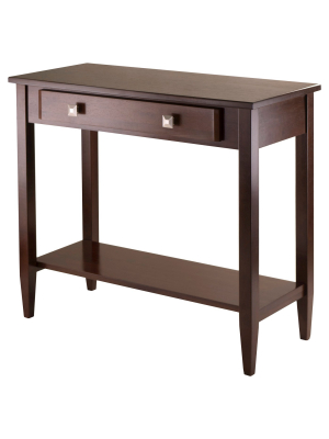 Richmond Console Table With Tapered Leg Walnut Finish - Winsome