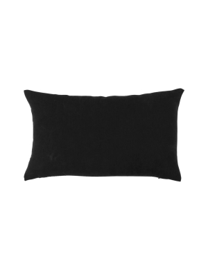 Simple Linen Bolster Pillow Black