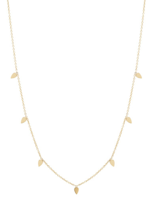 14k 7 Itty Bitty Tear Long Station Necklace