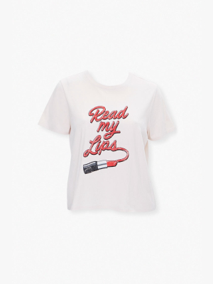 Plus Size Organic Cotton Read My Lips Tee