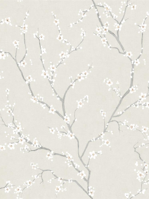 Beige Cherry Blossom Peel & Stick Wallpaper By Roommates For York Wallcoverings