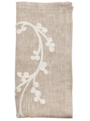 Kim Seybert Sakura Napkin In Natural And Ivory - Set Of 4