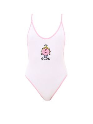 Gcds Logo Print One-piece Swimsuit