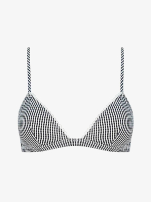 Tiny Gingham Triangle Bra Black/white