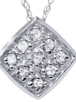 Pompeii3 1/5ct Pave Diamond Cluster Pendant 14k White Gold