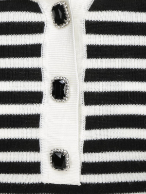 Pinko Striped Knitted Polo Top