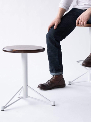 Mast Stool In Ash And White Steel