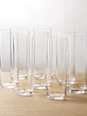 Set Of 8 Cylinder Champagne Flutes