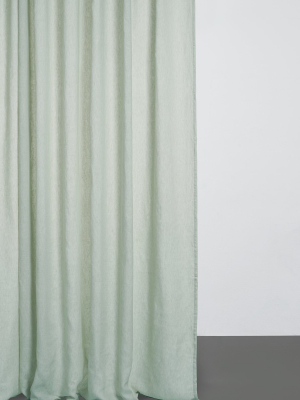 Two Tone Stonewashed Linen Curtains - Col. Mint