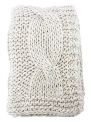 Koen Ivory Knit Throw