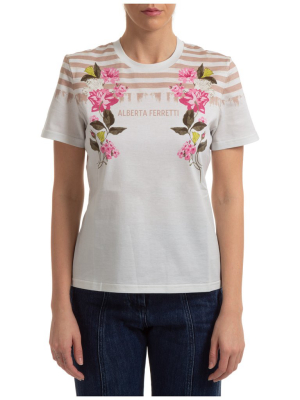 Alberta Ferretti Floral Printed T-shirt