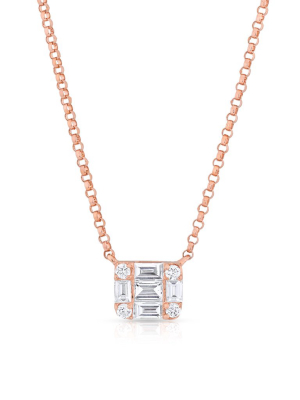 14kt Rose Gold Baguette Diamond Haiden Necklace