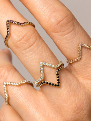 Triangle Band With Micro Pavé Gemstones