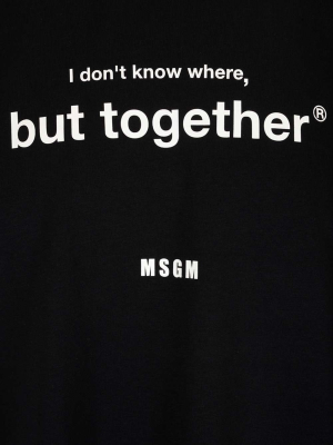 Msgm Slogan Printed T-shirt