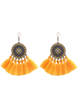 'joanna' Sunflower Tassel Earrings