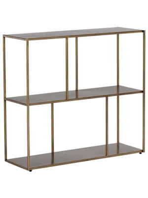 Eiffel Medium Low Bookcase, Antique Brass