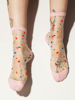 Sheer Socks In Confetti