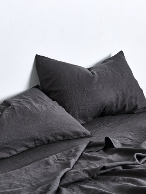 100% Linen Pillowslip Set (of Two) In Kohl