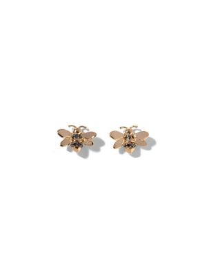 Wonderland Bumble Bee Stud Earrings - Small