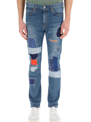 Junya Watanabe Man Patchwork-detail Jeans