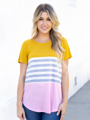 Juliette Top - Yellow / Pink