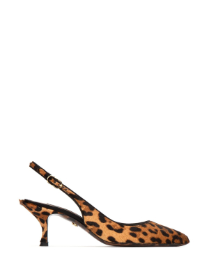 Dolce & Gabbana Leopard Printed Slingback Pumps