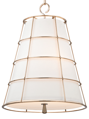 Hudson Valley Lighting Savona 3-bulb Pendant - Aged Brass & Cream