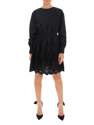 See By Chloé Broderie Anglaise Long Sleeve Dress