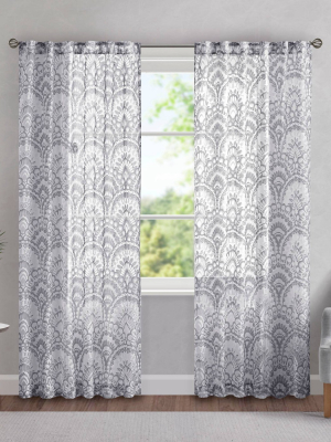 Deja Printed Burnout Sheer Panel Curtain